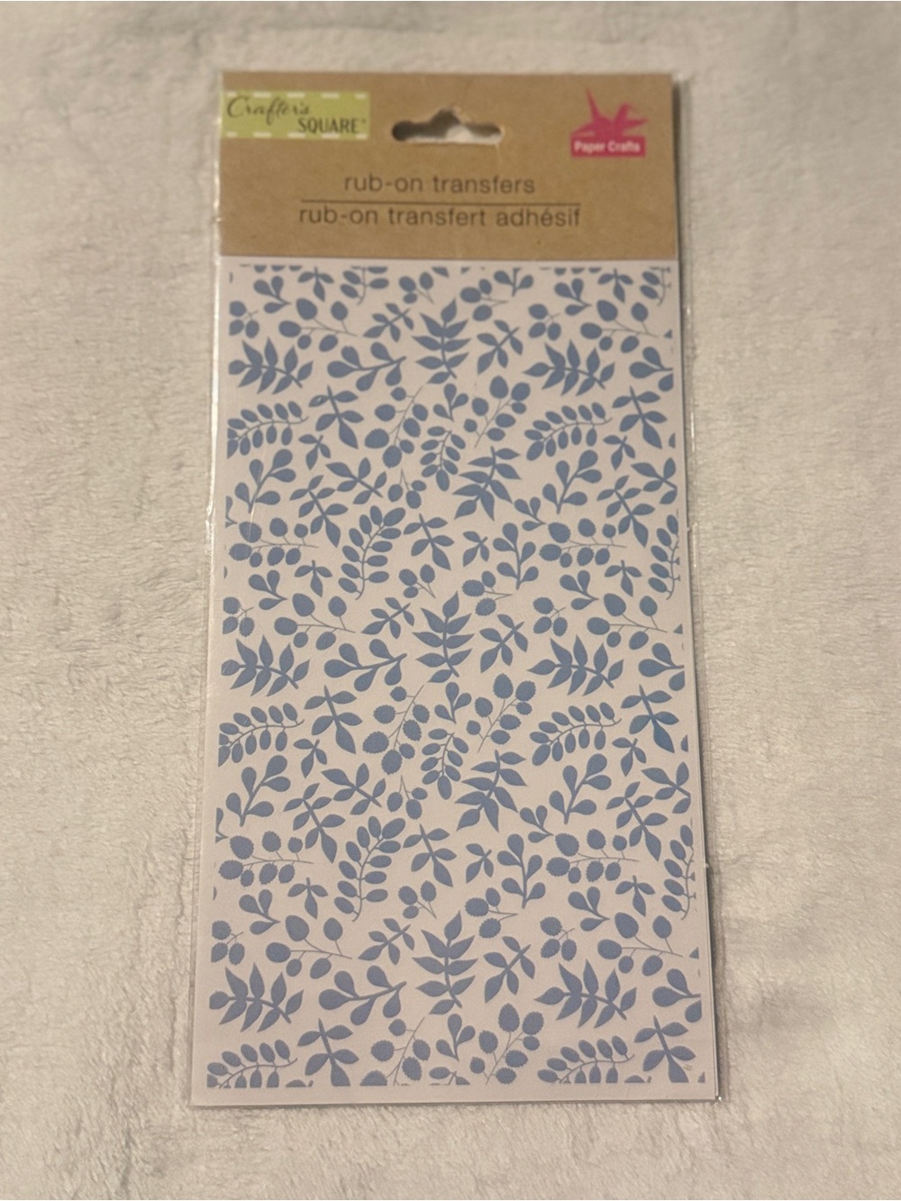 Crafter’s Square Blue Floral Rub-On Transfer - 
DISCONTINUED